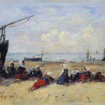 Berck, pêcheuses sur la plage, marée basse (1894)