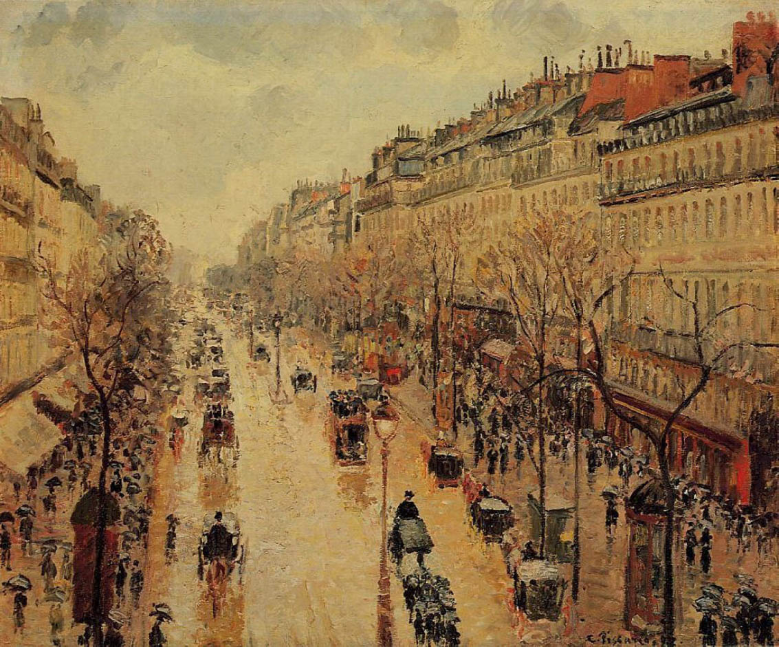 Le Boulevard Montmartre, temps de pluie, apres-midi (1897)