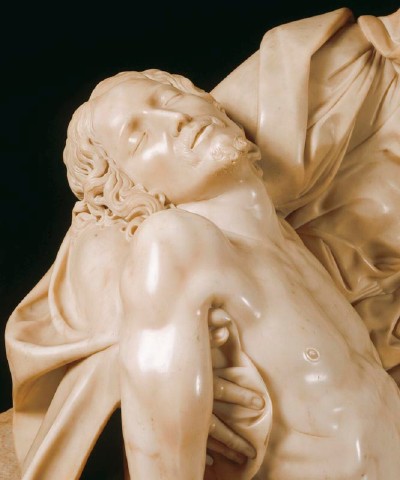 Detail Showing the Dead Christ from the Pieta by Michelangelo Buonarroti
