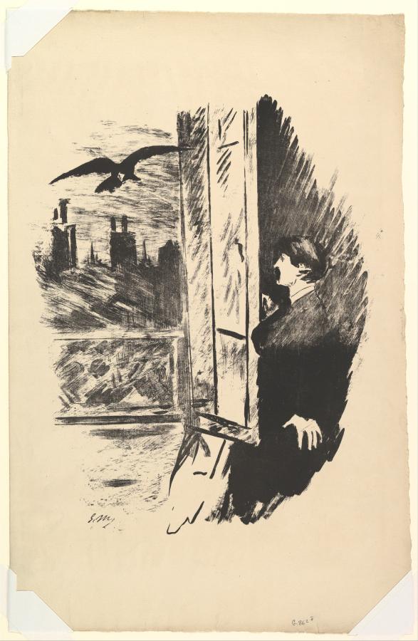 Illustration to The Raven by Edgar Allan Poe (1875)