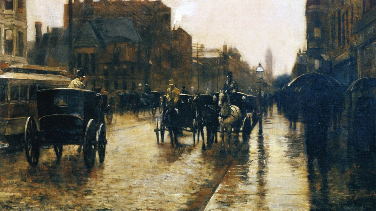 Columbus Avenue Rainy Day (1885)