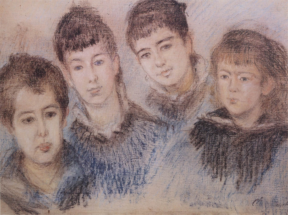 Jacques, Suzanne, Blanche et Germaine Hoschedé (c 1880)
