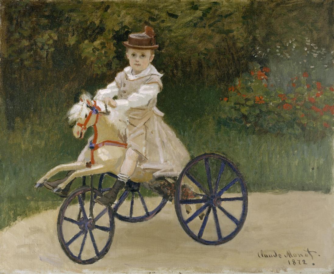 Jean Monet sur son cheval cheval de bois (1872)