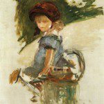 Julie Manet assise sur un arrosoir (1882)
