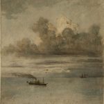 Paisaje con barcos (1862)