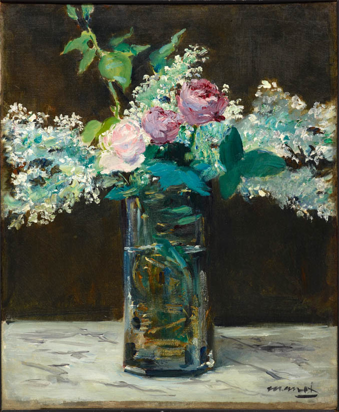 Vase de lilas blancs et roses (1883)